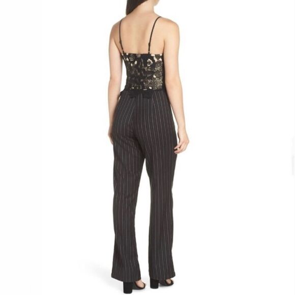 LACE and Pinstripe Jumpsuit Size XS  Retail $158 - Picture 7 of 12